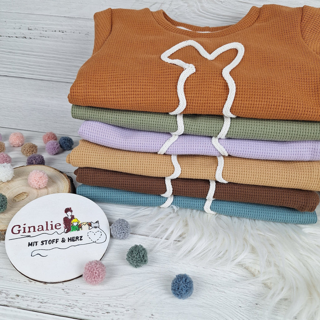 Osterhasen Pullover & Pumphose – aus Waffeljersey – für Babys & Kinder im Set oder einzeln