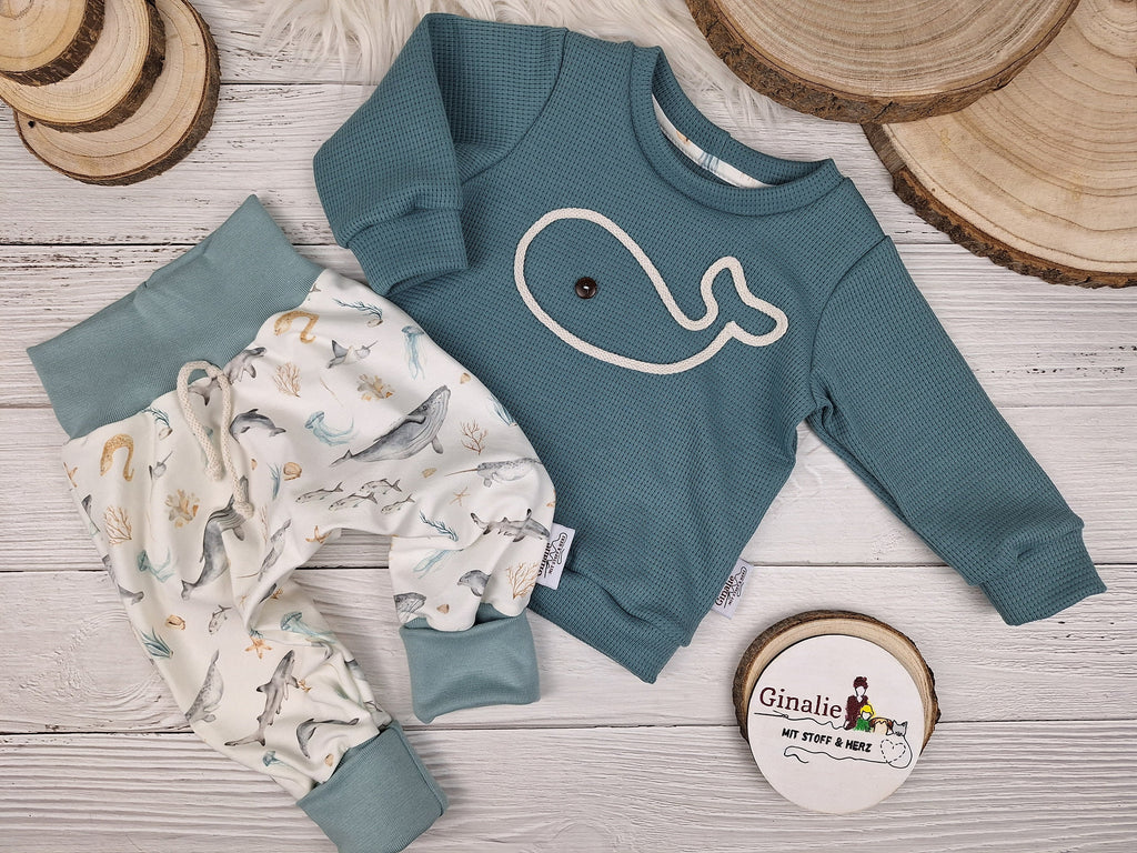 Babyset Meerestiere • Pullover & Hose handmade