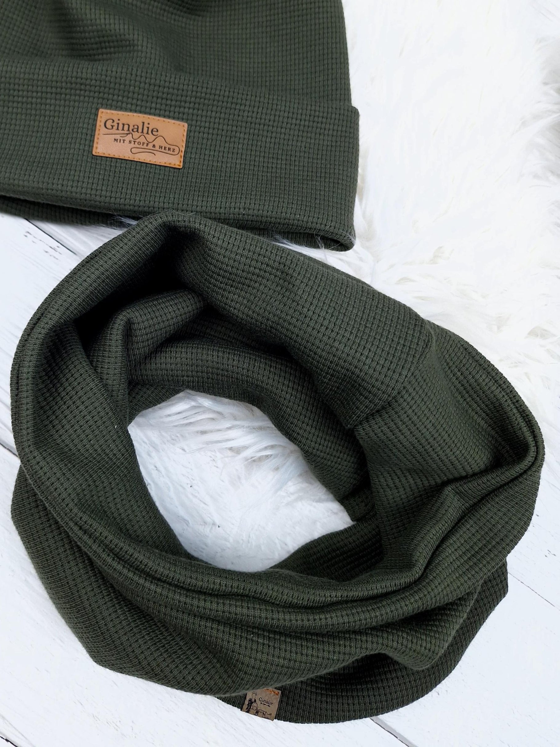 Beanie & Loop Set • Waffeljersey für Kinder & Erwachsene