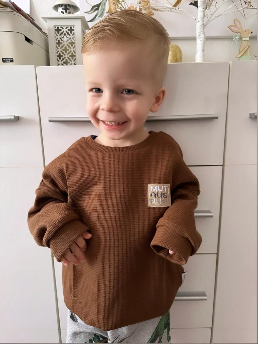 Oversize Pullover aus Waffeljersey