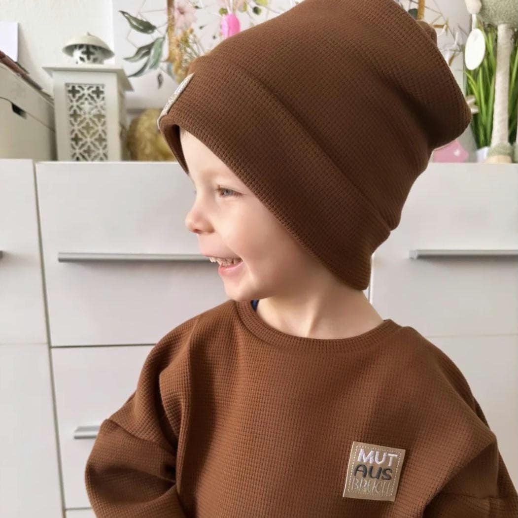 Beanie & Loop Set • Waffeljersey für Kinder & Erwachsene
