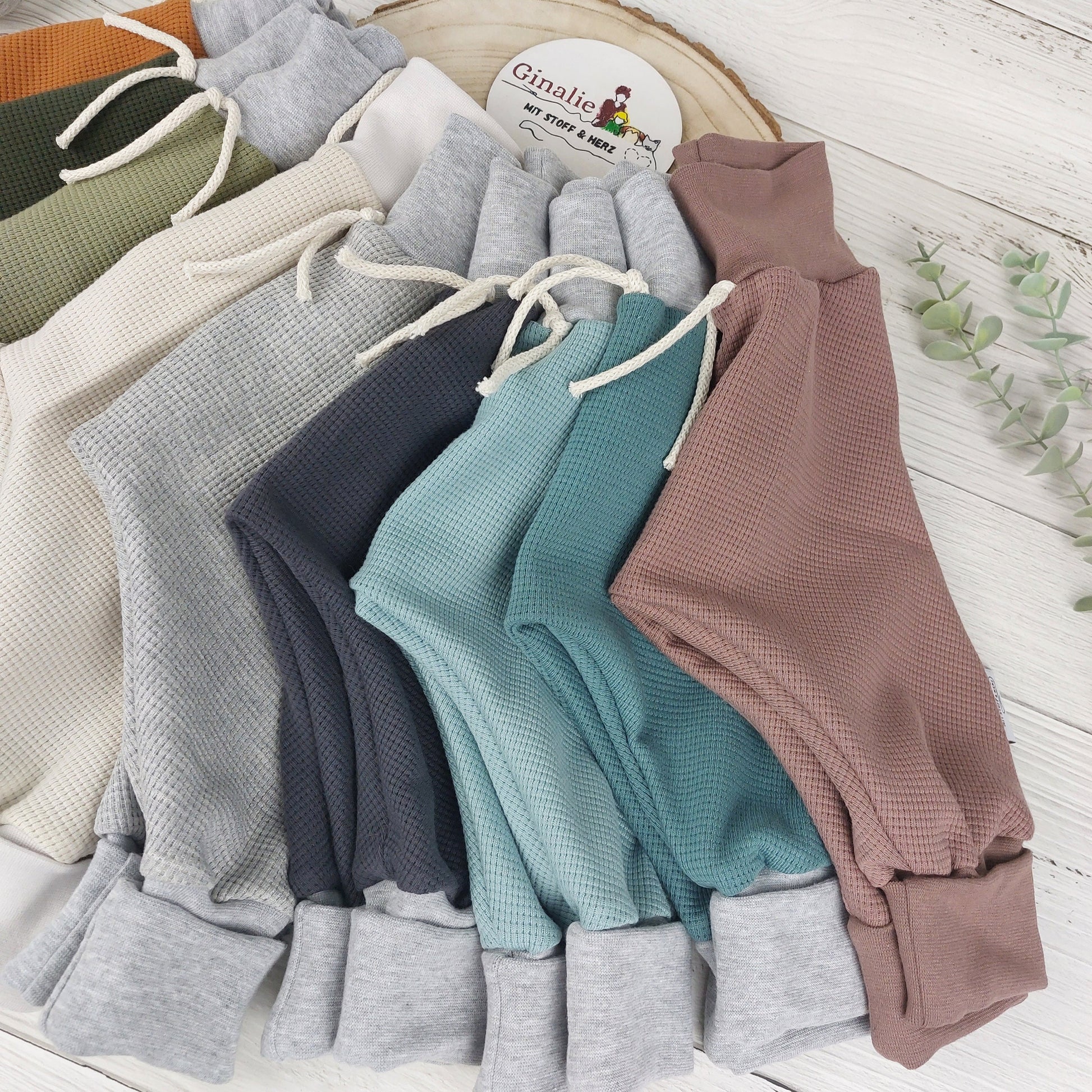 Osterhasen Pullover & Pumphose – aus Waffeljersey – für Babys & Kinder im Set oder einzeln