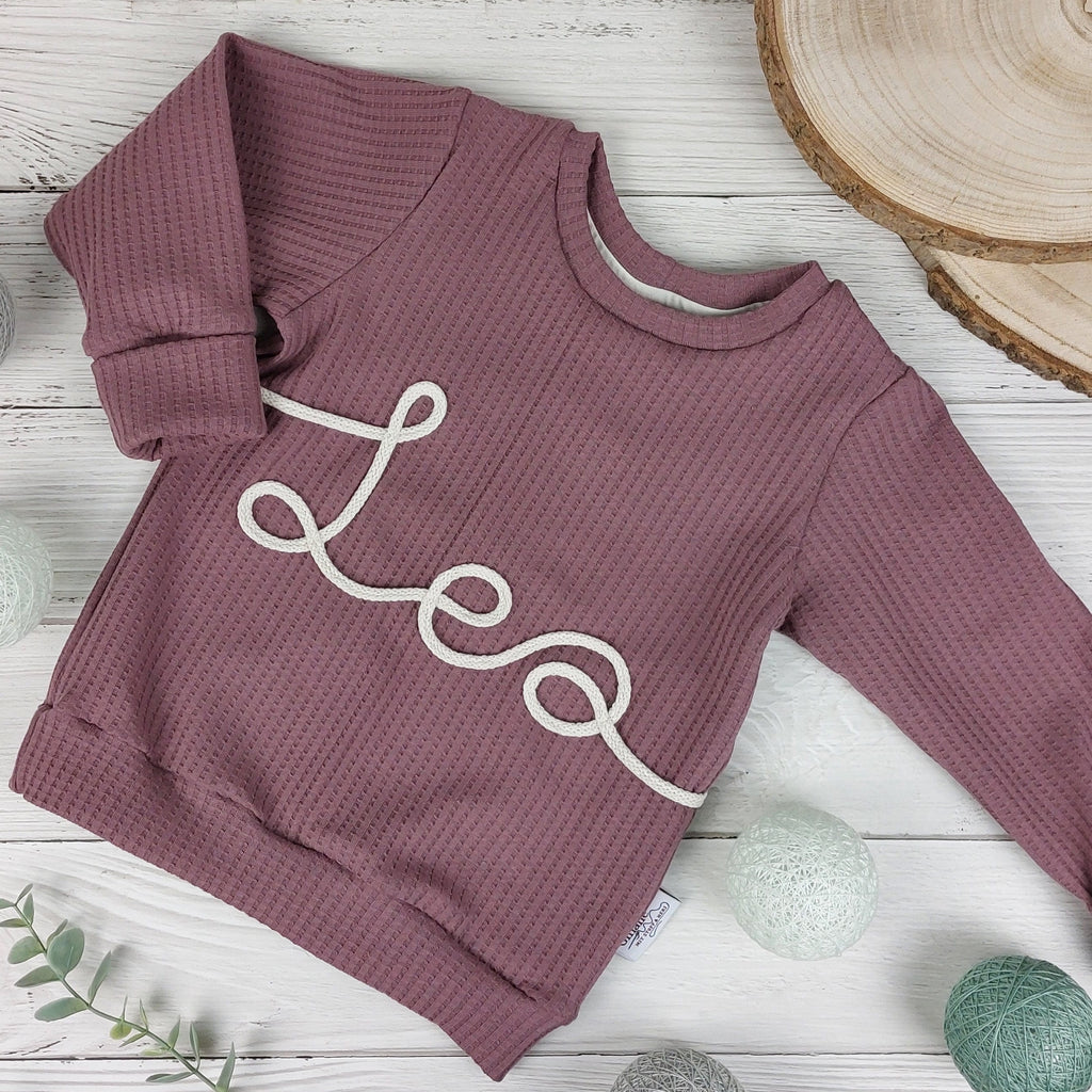 Kinderpullover Waffeljersey • mit Kordelname