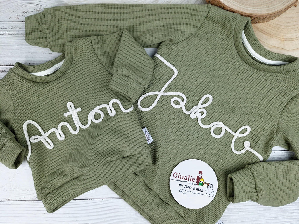 Pullover Waffeljersey • personalisiert mit Kordelname