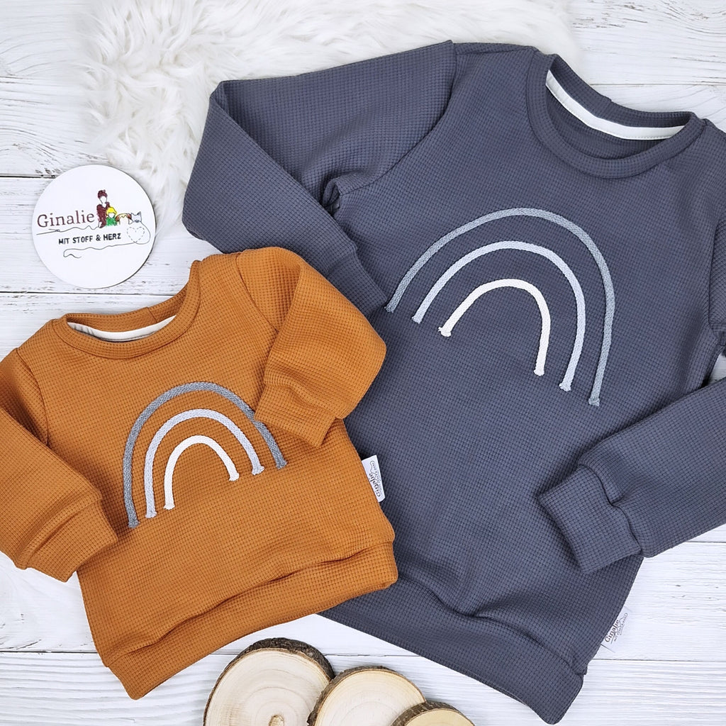 Pullover & Pumphose • Waffeljersey mit Regenbogen-Kordel