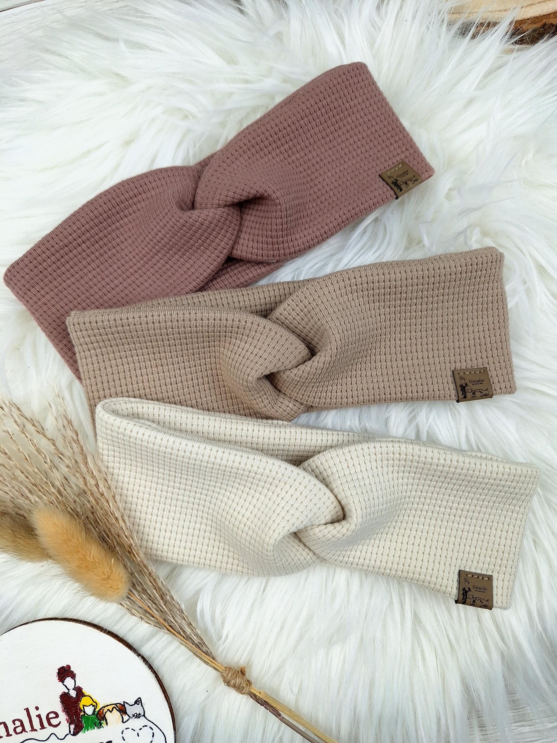 Waffeljersey Stirnband • Baby bis Erwachsene