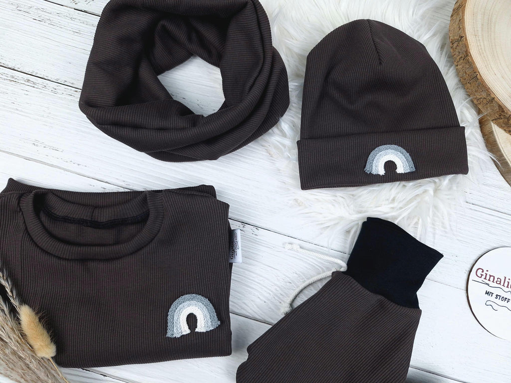 Rainbow Set • Pullover & Hose Baby • Rib-Jersey mit Kordel