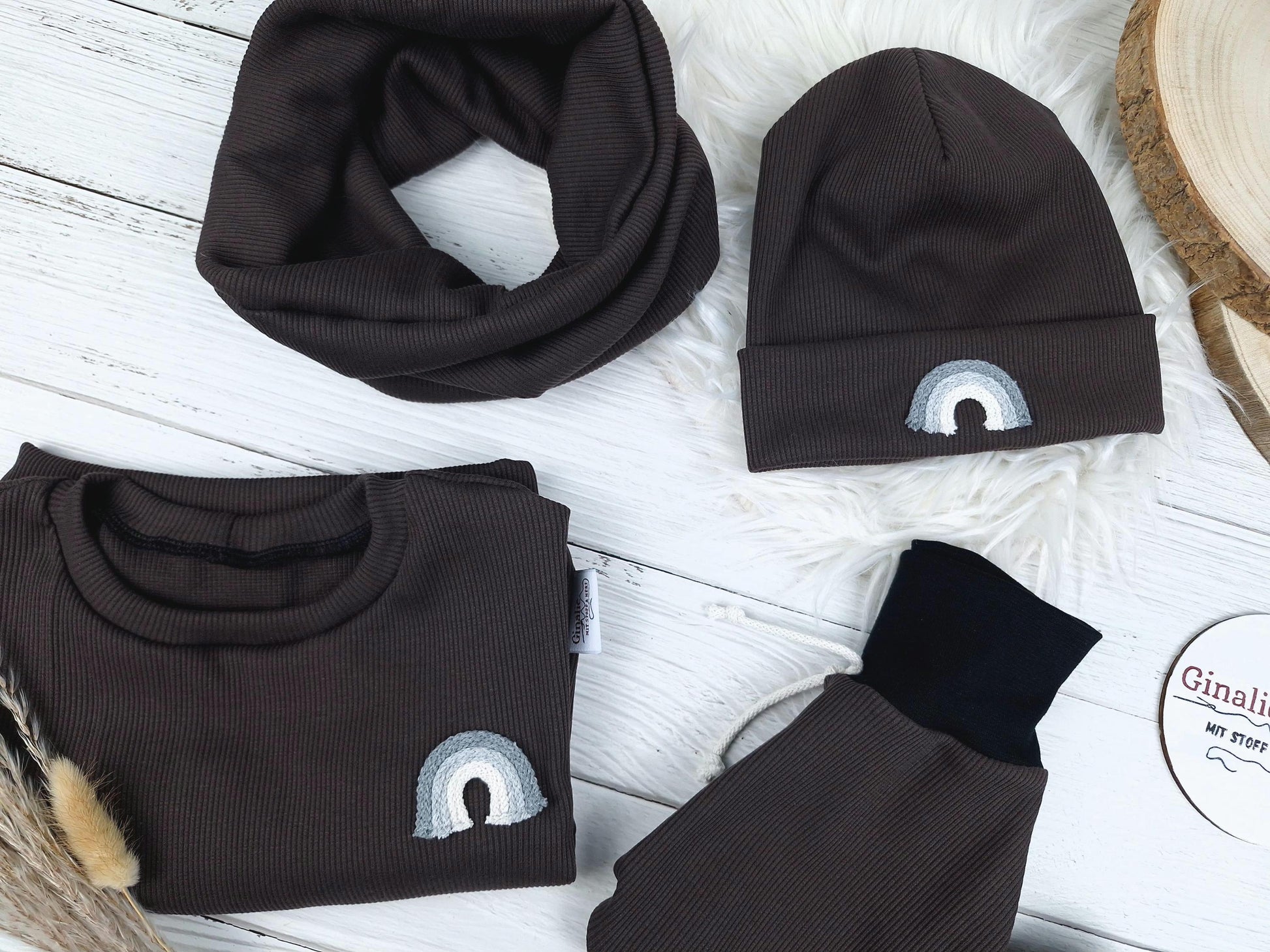 Rainbow Set • Pullover & Hose Baby • Rib-Jersey mit Kordel
