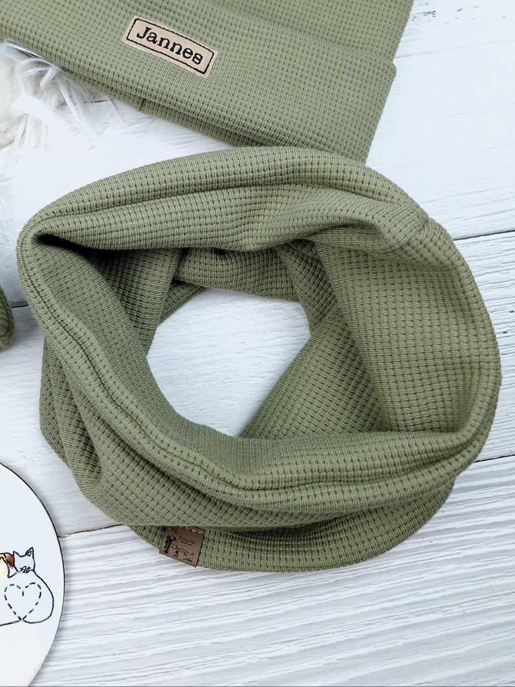 Beanie & Loop Set • Waffeljersey für Kinder & Erwachsene