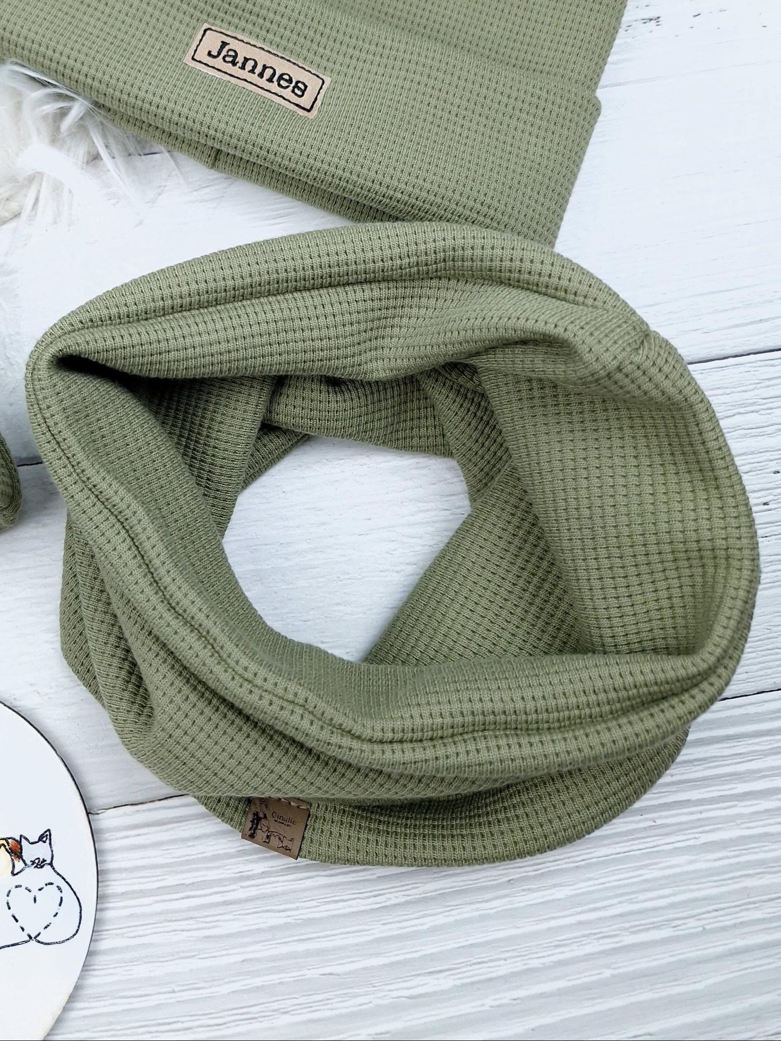 Beanie & Loop Set • Waffeljersey für Kinder & Erwachsene