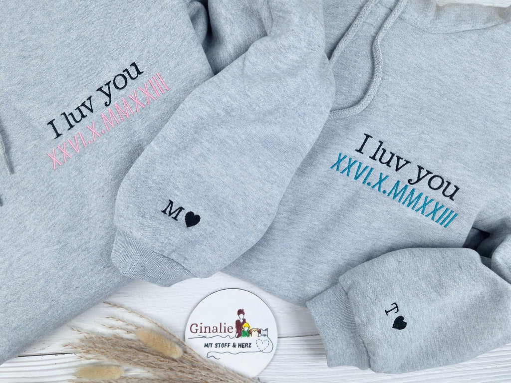 Partner Hoodie • personalisiert mit Namen & Datum • 10 € Rabatt bei 2 Stück