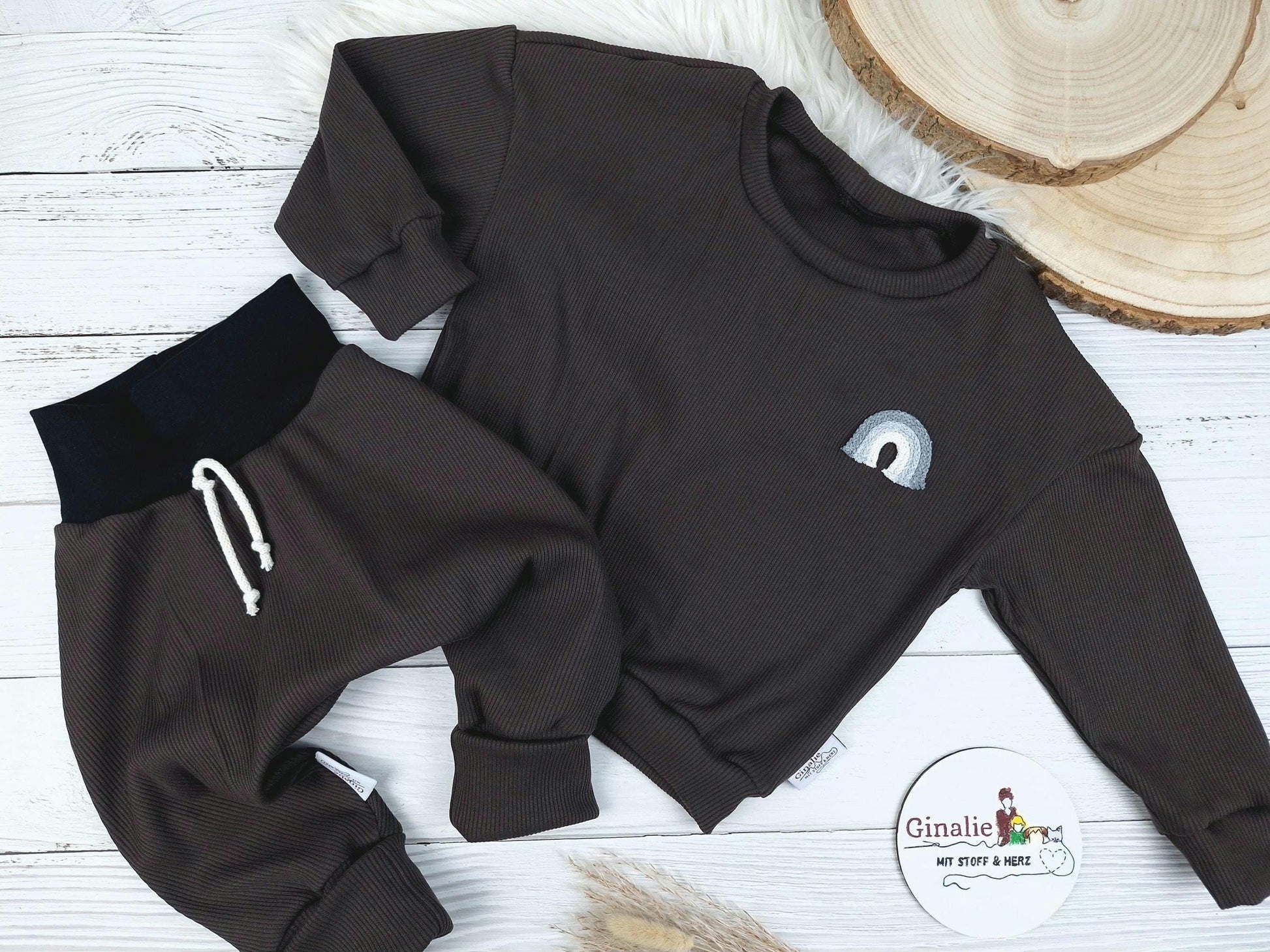 Rainbow Set • Pullover & Hose Baby • Rib-Jersey mit Kordel