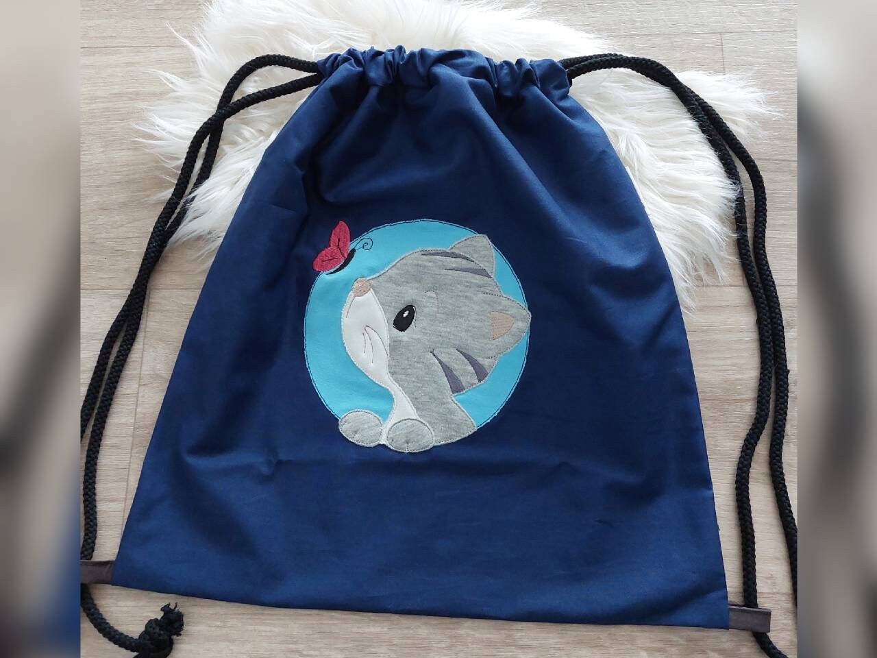 Turnbeutel Kinder • mit Namen & Tiermotiv