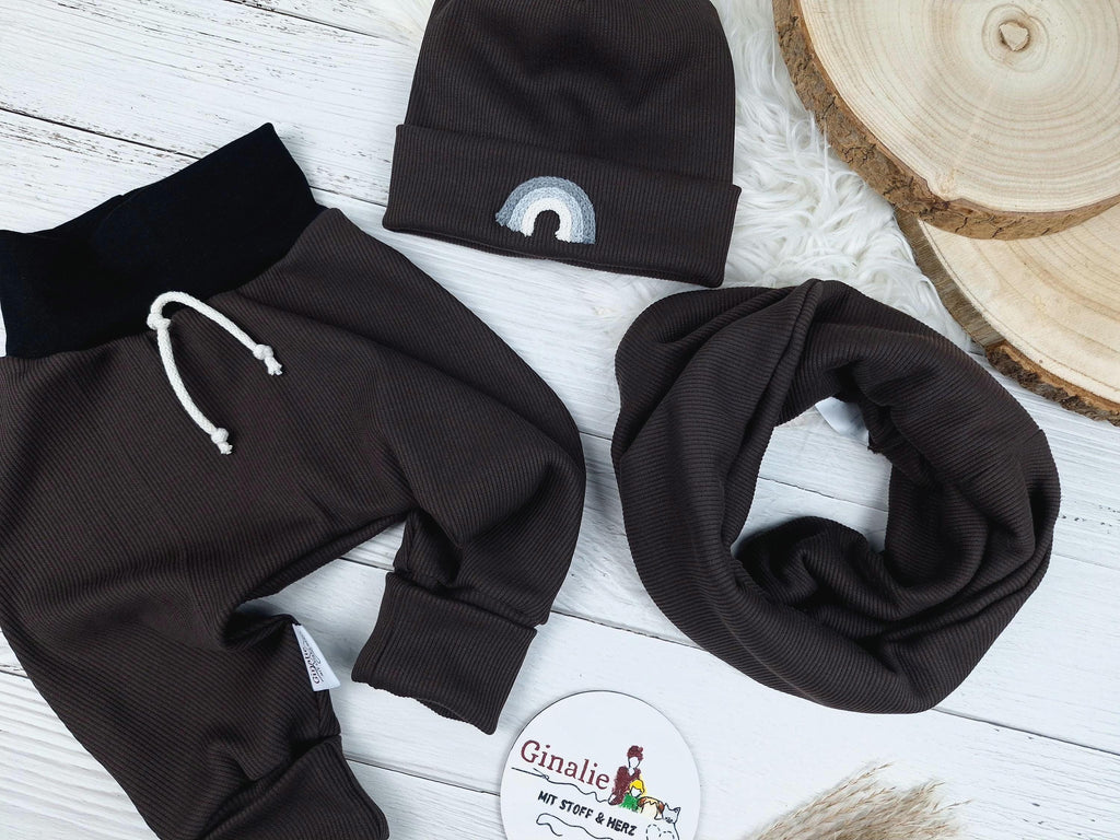 Rainbow Set • Pullover & Hose Baby • Rib-Jersey mit Kordel