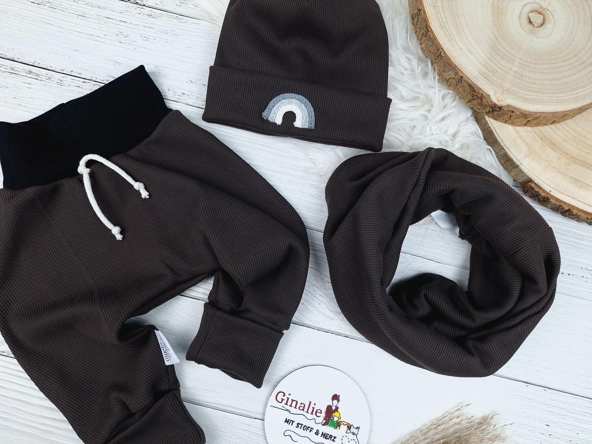 Rainbow Set • Pullover & Hose Baby • Rib-Jersey mit Kordel