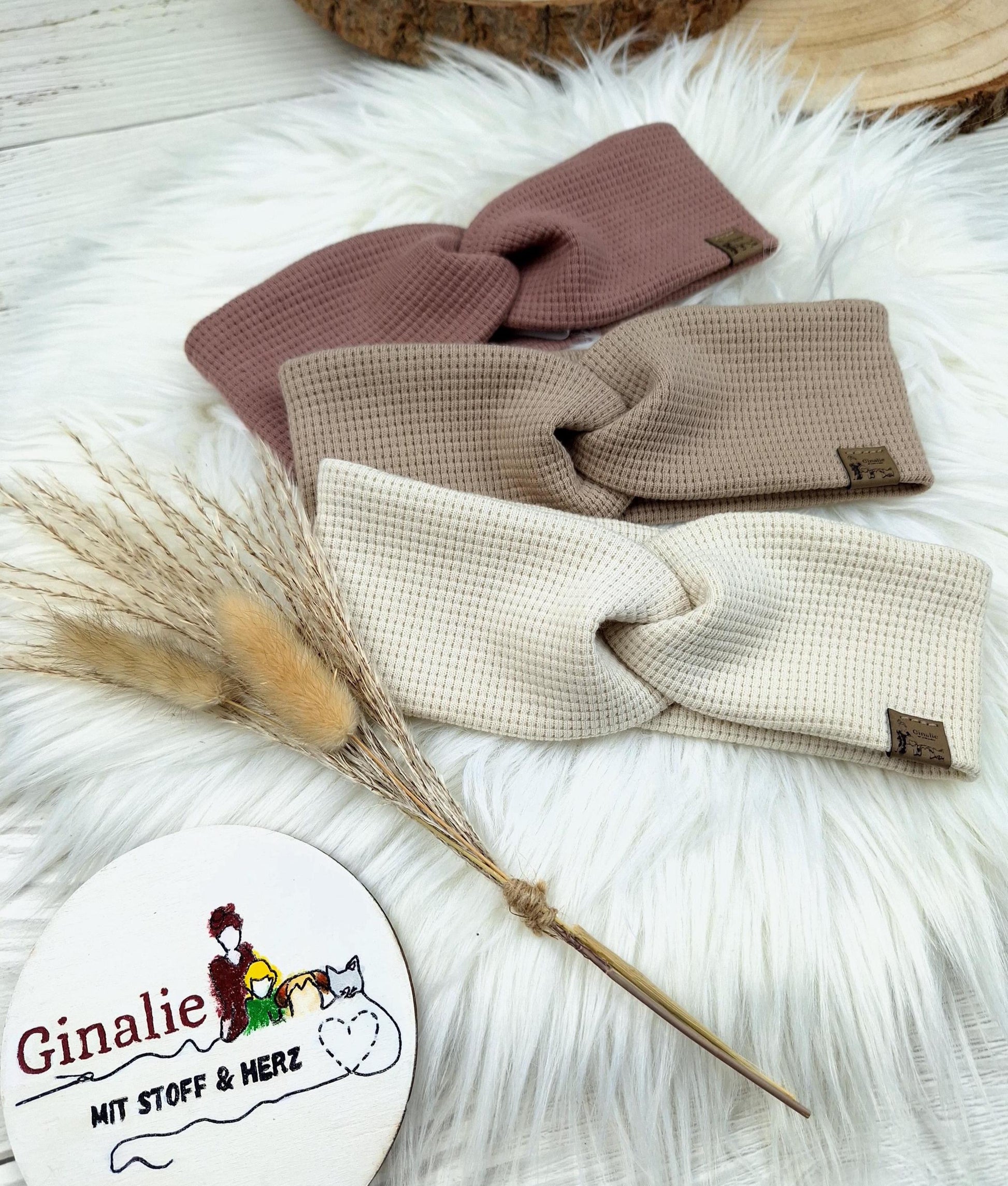 Waffeljersey Stirnband • Baby bis Erwachsene