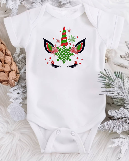 Babybody Weihnachten • Einhorn – Name inklusive • bestickt