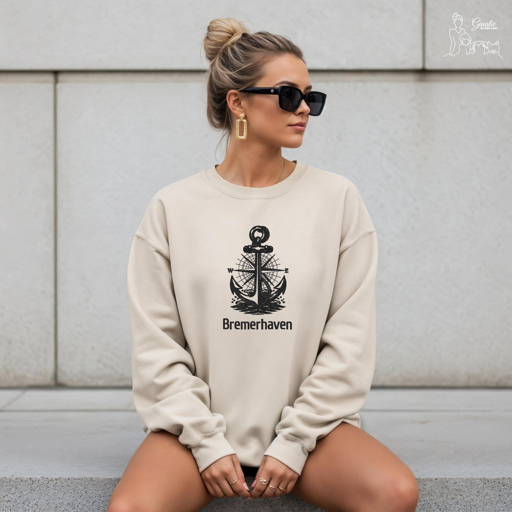 Maritimes Anker Motiv mit Wunschort SV01 • T-Shirt, Hoodie & Sweatshirt