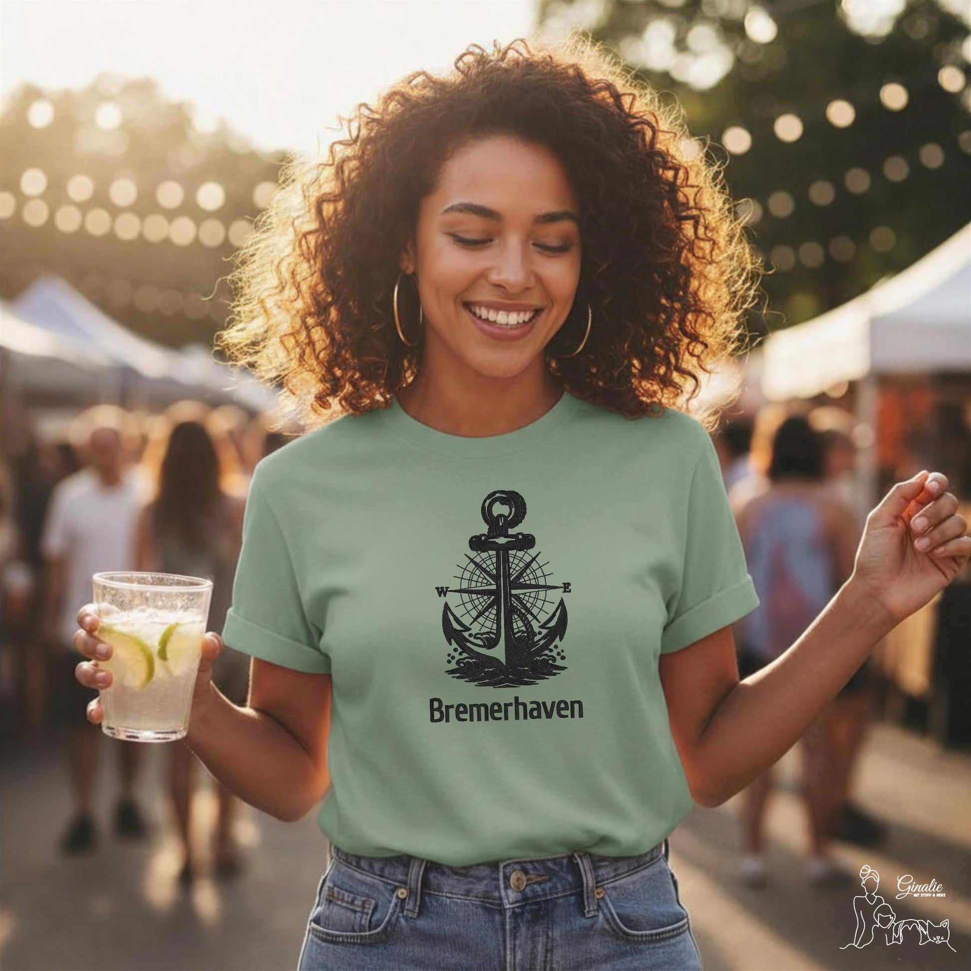Maritimes Anker Motiv mit Wunschort SV01 • T-Shirt, Hoodie & Sweatshirt