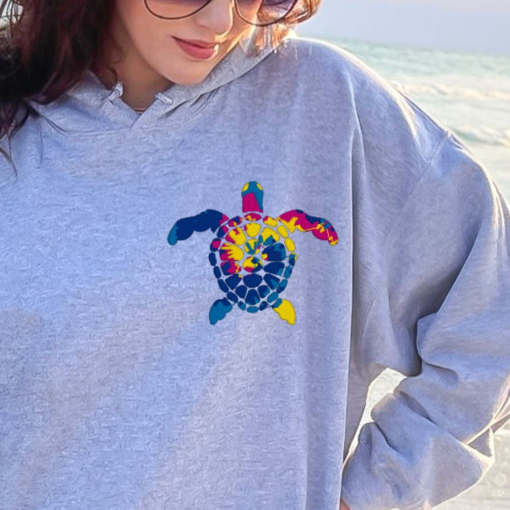 Hoodie • Bunte Schildkröte (Unisex, gestickt)