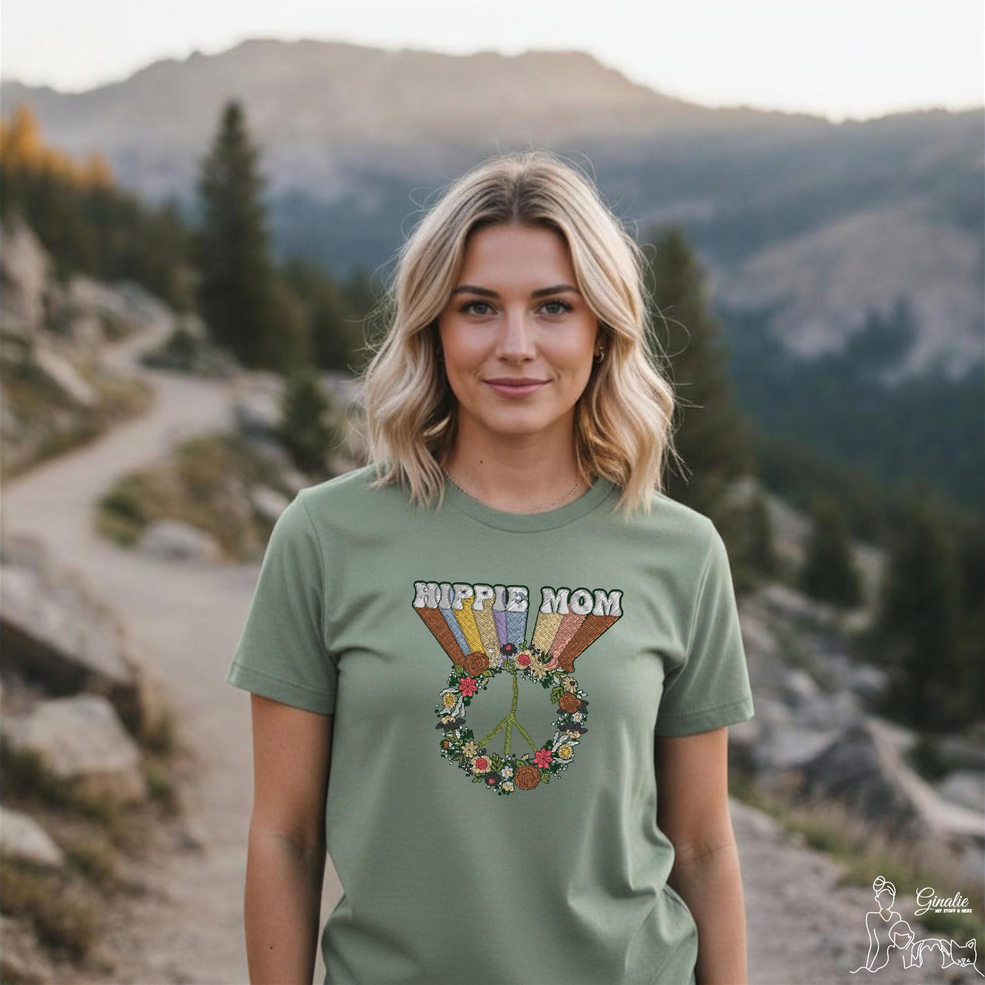Hippie Mom Shirt - Sweatshirt - Hoodie SP05 • Peace Symbol Blumen