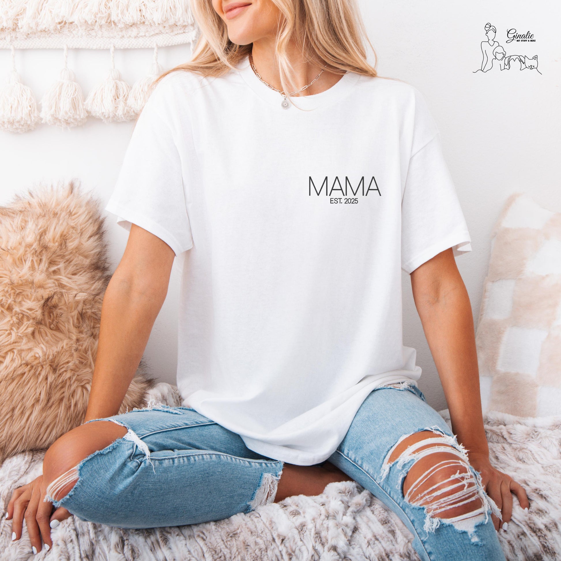 Mama Papa Shirt FAM01 • Family Matching Outfit • personalisiertes Familien T-Shirt • besticktes Partnerlook Shirt