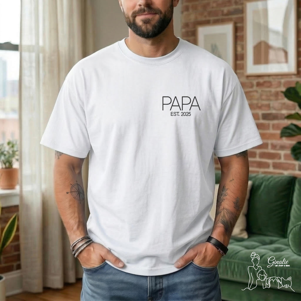 Mama Papa Shirt FAM01 • Family Matching Outfit • personalisiertes Familien T-Shirt • besticktes Partnerlook Shirt