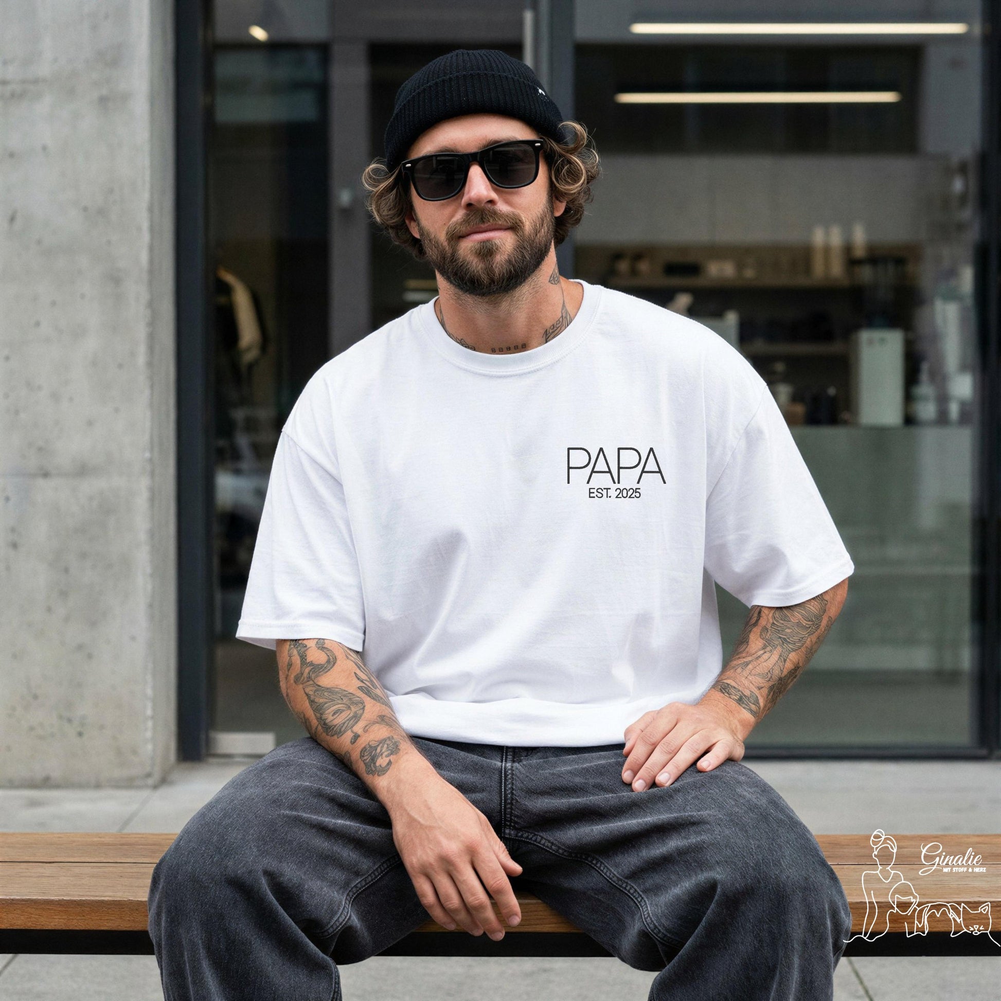 Mama Papa Shirt FAM01 • Family Matching Outfit • personalisiertes Familien T-Shirt • besticktes Partnerlook Shirt
