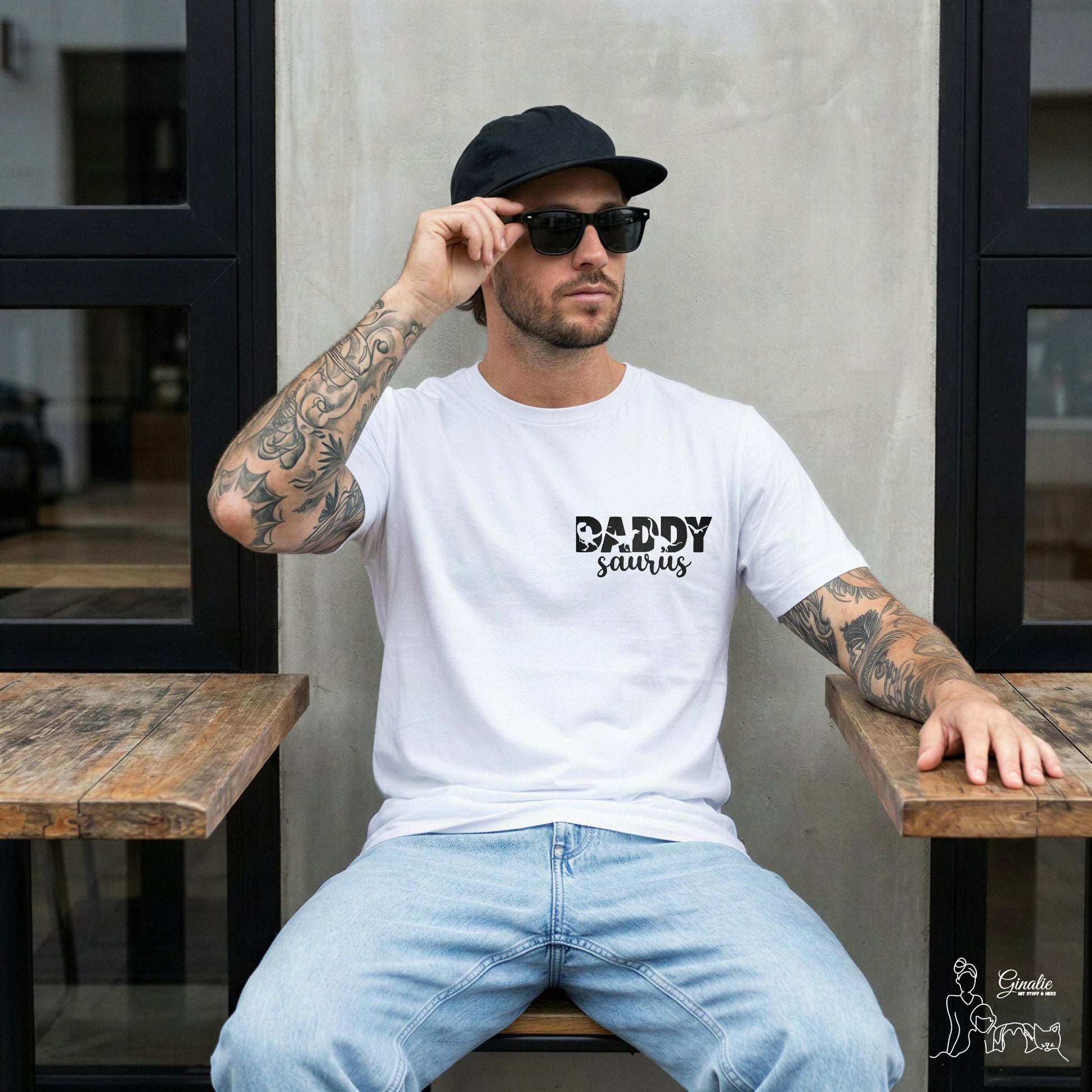 Mama Saurus & Daddy Saurus T-Shirt DINO01 • Partnerlook Shirt Eltern • Geschenk Mama Papa