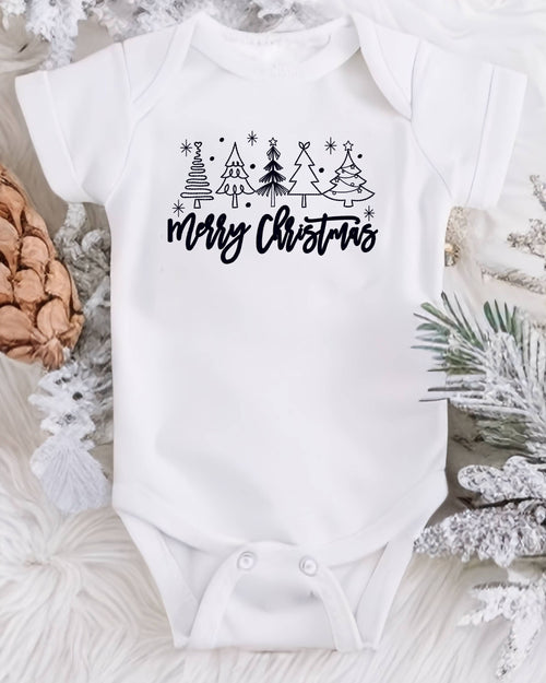 Babybody Weihnachten • Tannenbäume „Merry Christmas