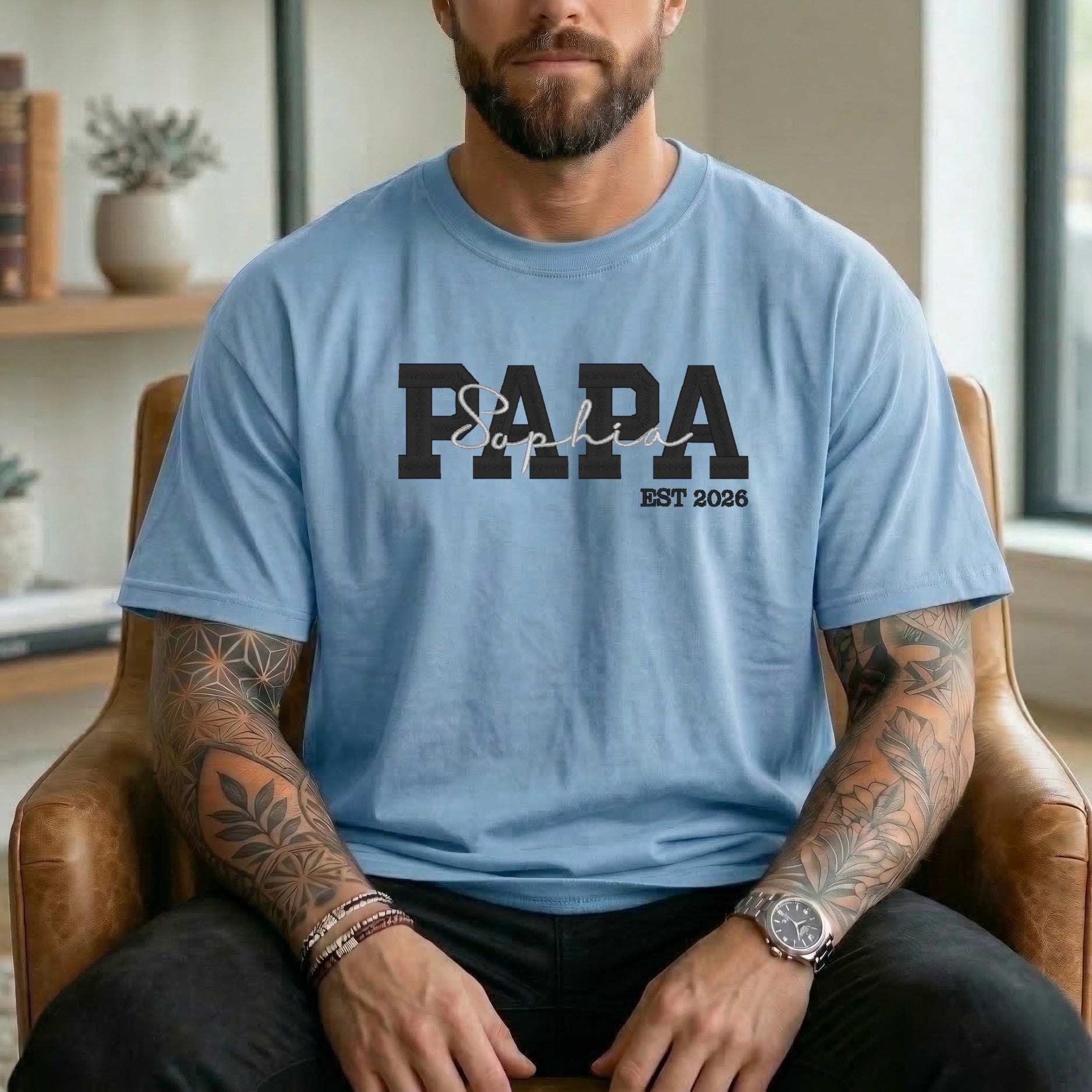 Mama & Papa T-Shirt personalisiert • Name & EST Jahr • bestickt