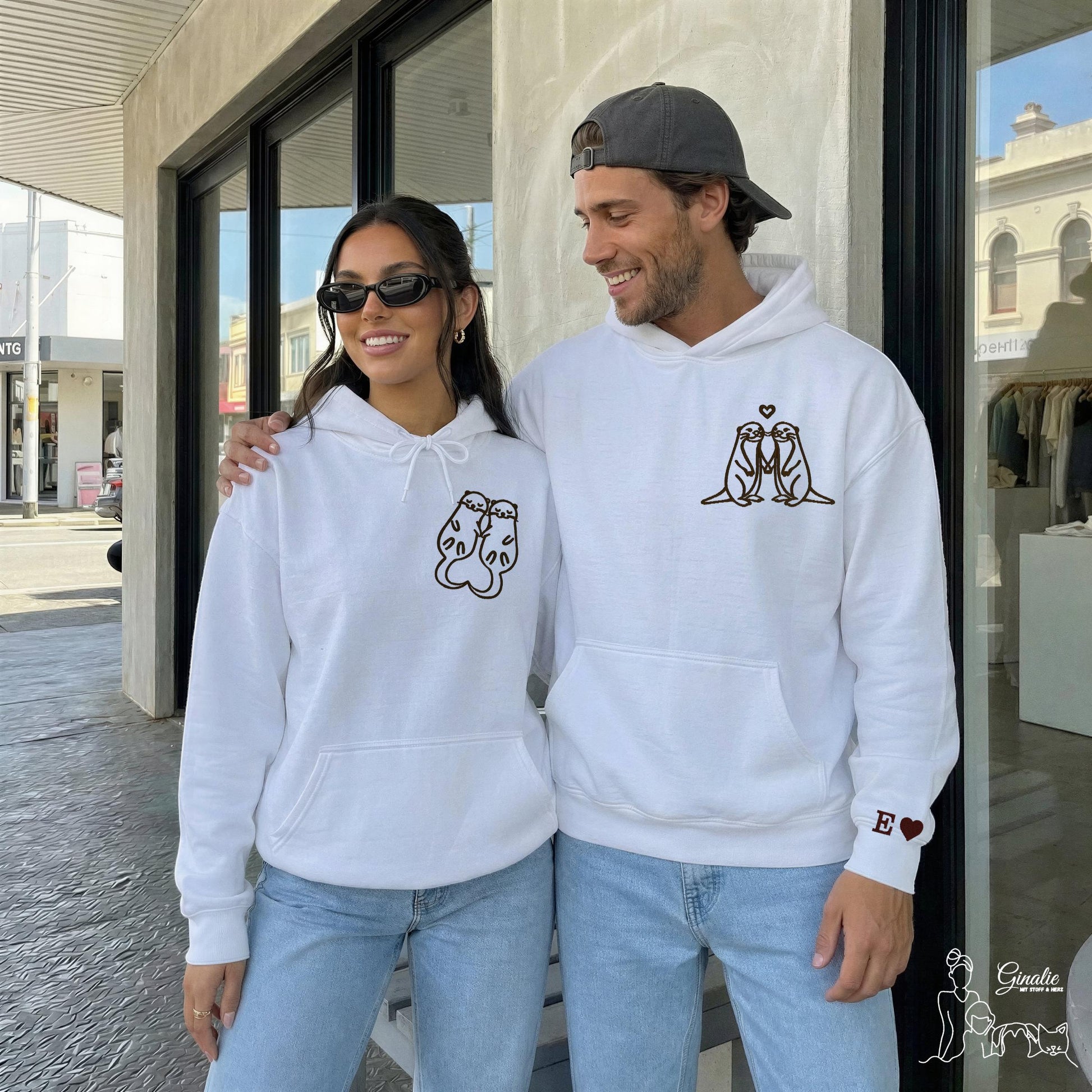 Otter Partnerlook Hoodie personalisiert
