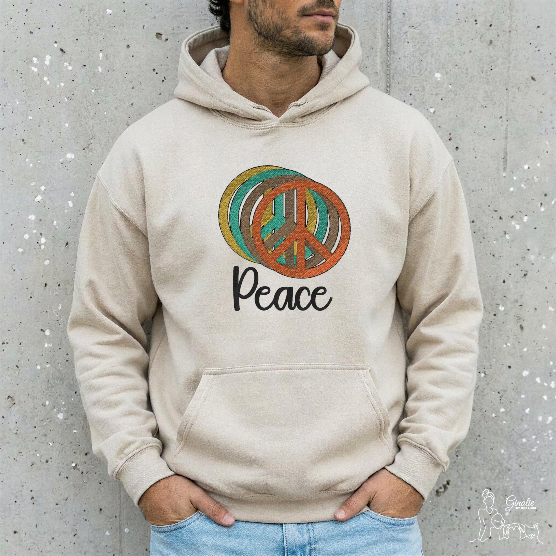 Peace Hoodie, Sweatshirt & Shirt SP04 • Friedenssymbol Stickerei