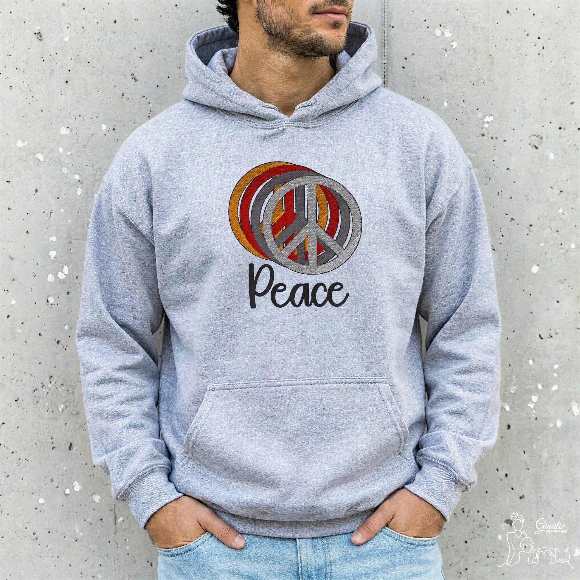 Peace Hoodie, Sweatshirt & Shirt SP04 • Friedenssymbol Stickerei