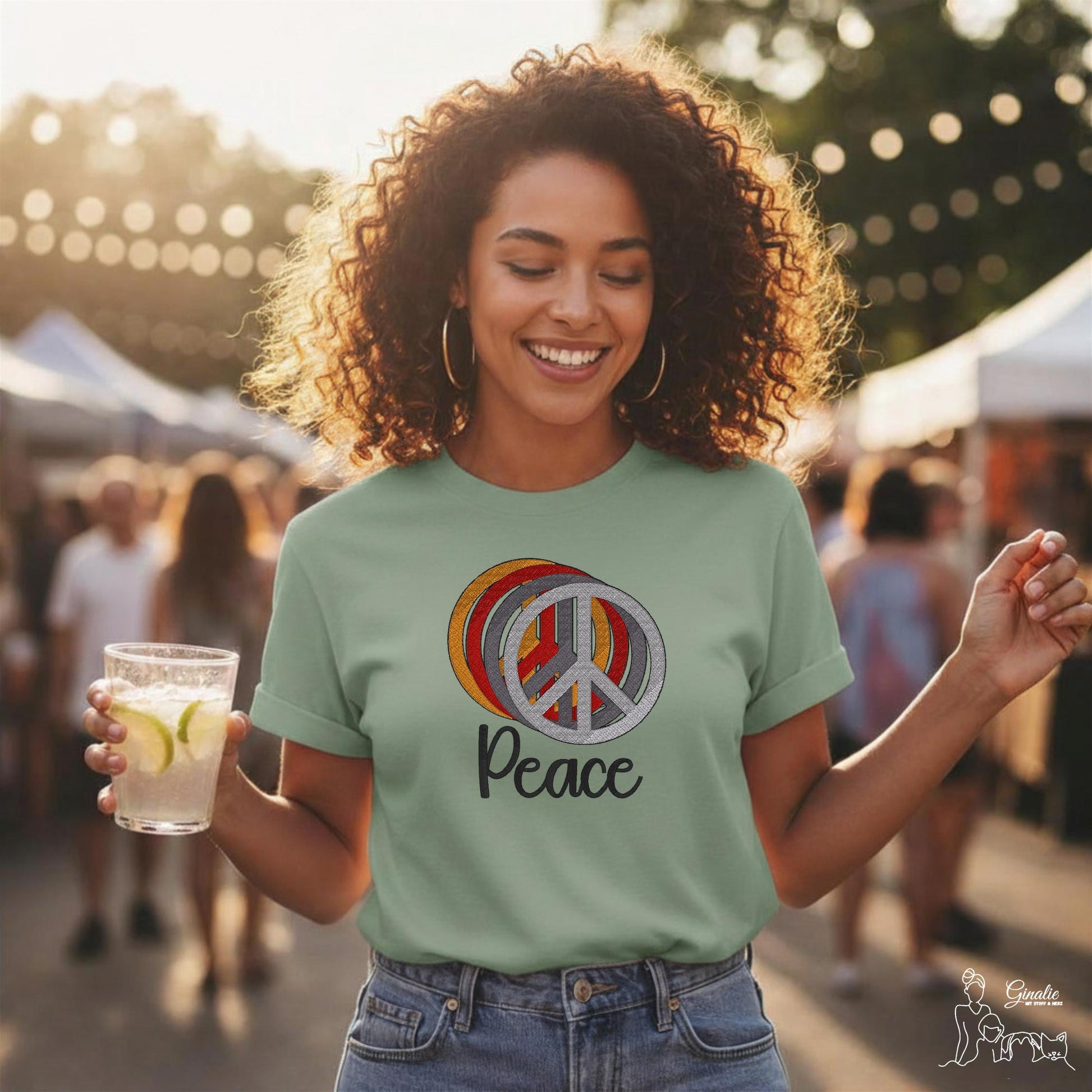 Peace Hoodie, Sweatshirt & Shirt SP04 • Friedenssymbol Stickerei