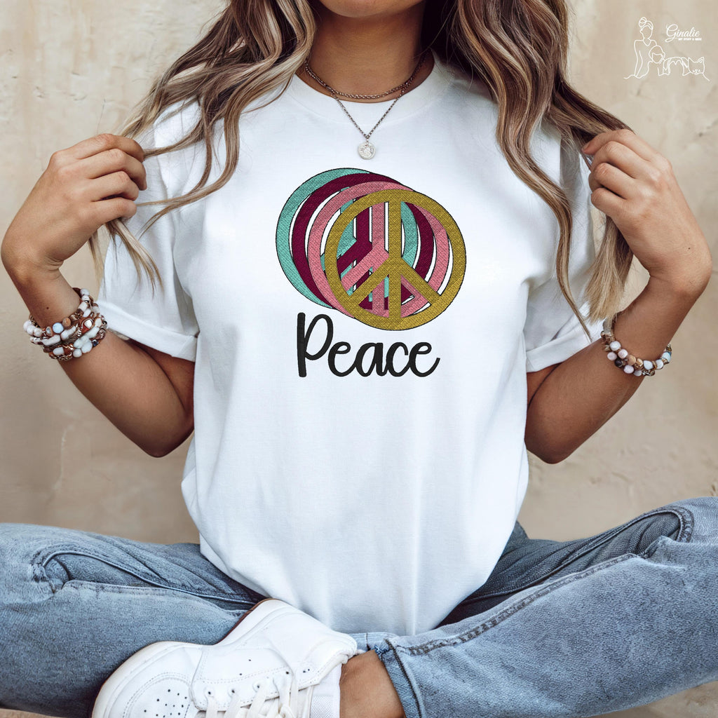 Peace Hoodie, Sweatshirt & Shirt SP04 • Friedenssymbol Stickerei