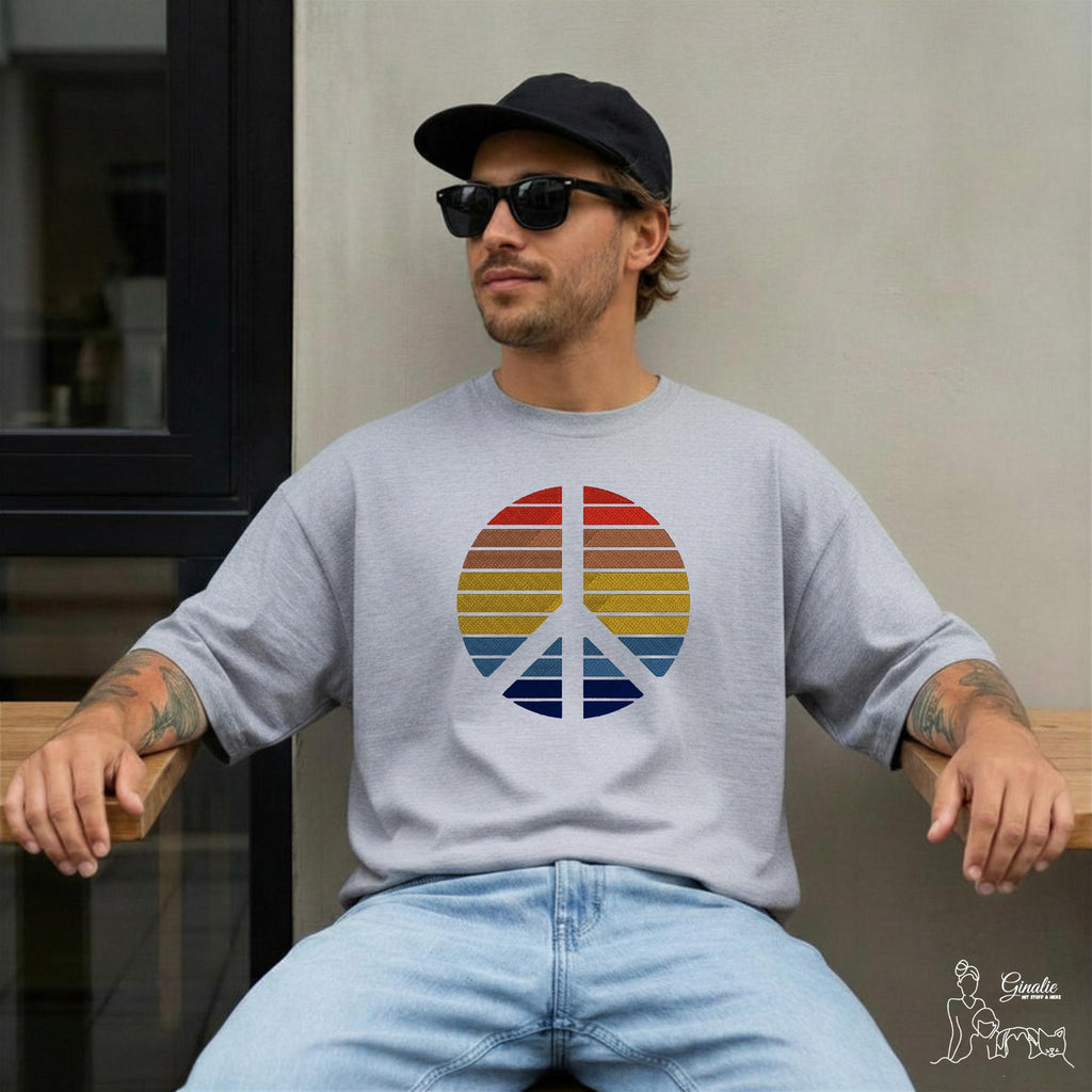 Peace Shirt, Hoodie & Sweatshirt SP06 - Retro Peace Zeichen mit individueller Farbwahl
