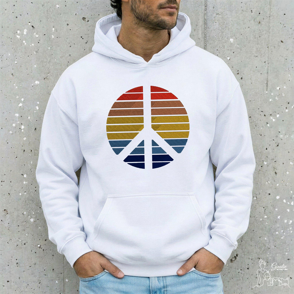 Peace Shirt, Hoodie & Sweatshirt SP06 - Retro Peace Zeichen mit individueller Farbwahl