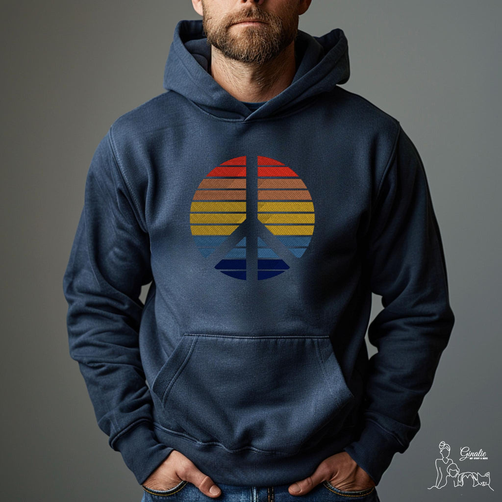 Peace Shirt, Hoodie & Sweatshirt SP06 - Retro Peace Zeichen mit individueller Farbwahl