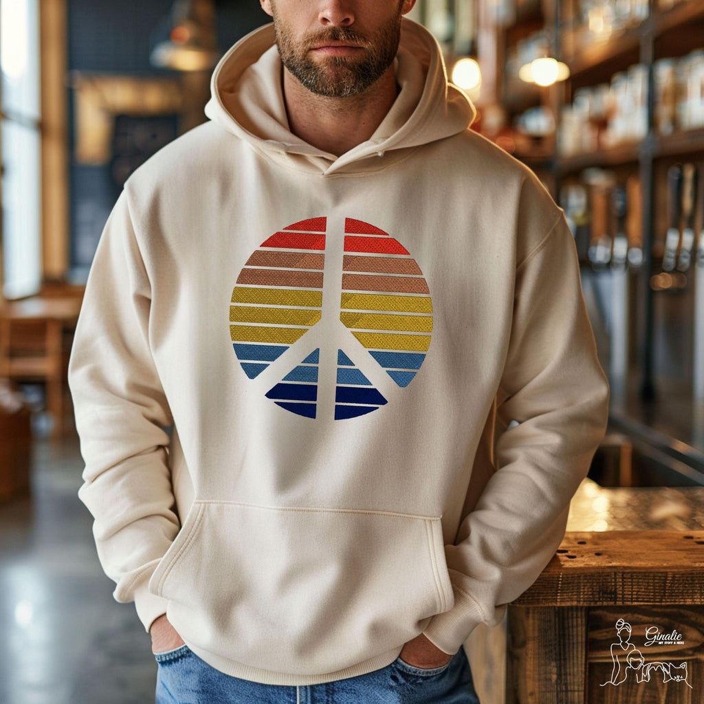 Peace Shirt, Hoodie & Sweatshirt SP06 - Retro Peace Zeichen mit individueller Farbwahl