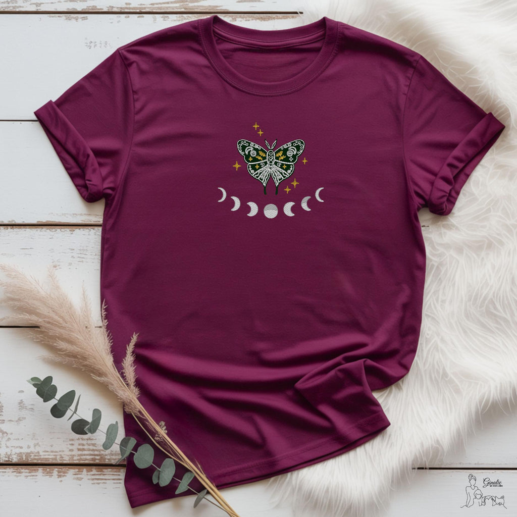 Boho Schmetterling Shirt SP01 • Mondphasen Design • Spirituelles T-Shirt, Hoodie oder Sweatshirt