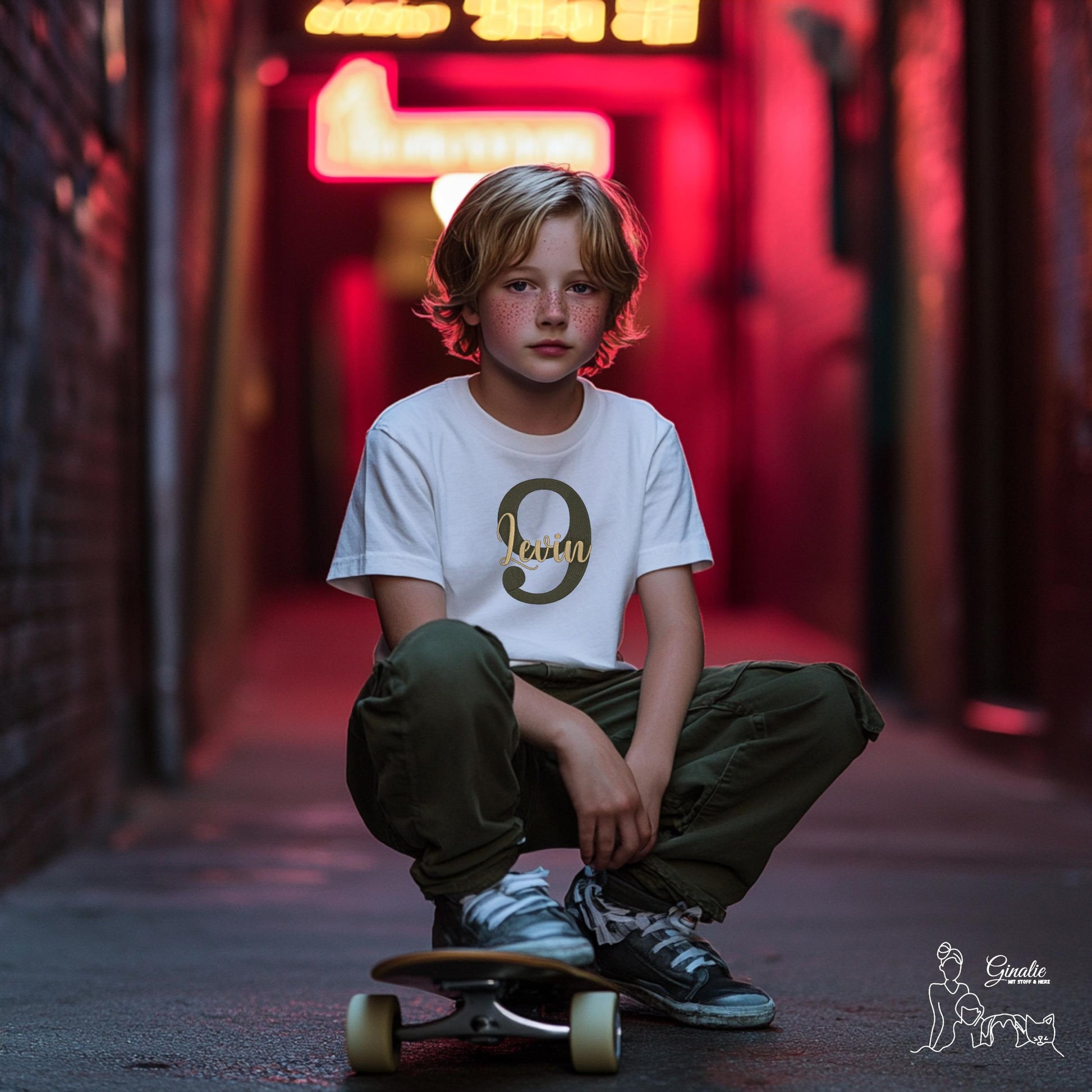 Personalisiertes Kinder T-Shirt GEB02 • Geburtstag • Zahl & Name