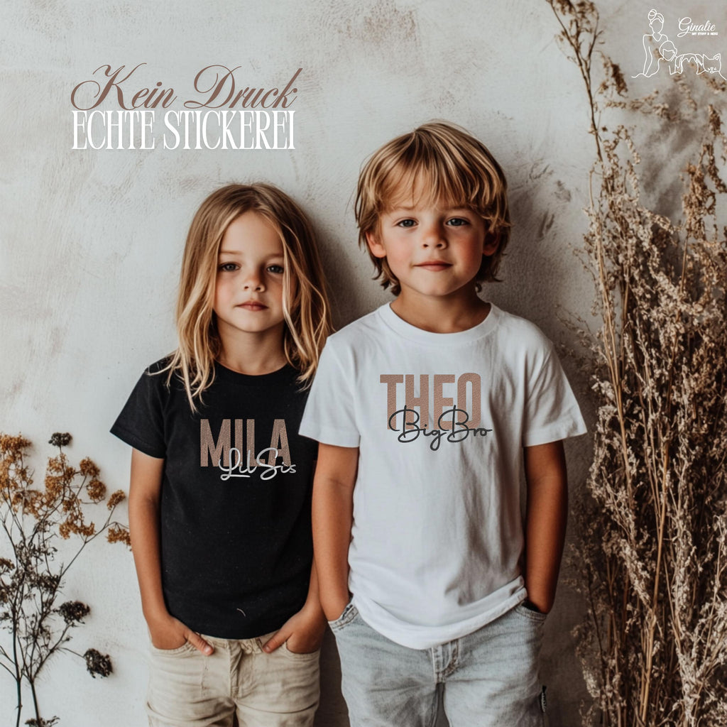 Geschwisteroutfit GSC01 • Kinder T-Shirt bestickt • Bruder Schwester