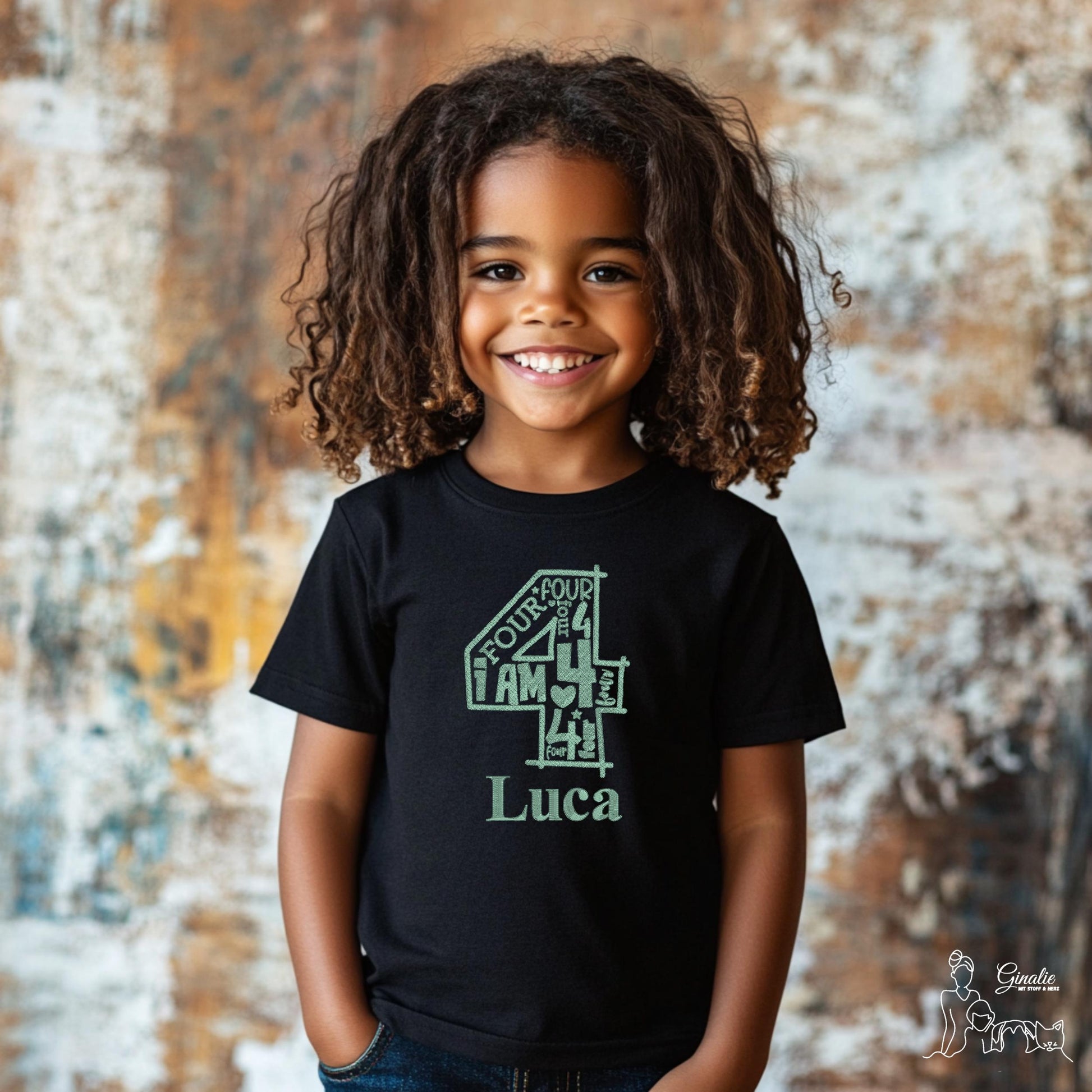 Kinder T-Shirt GEB04 • Geburtstagszahl & Namen