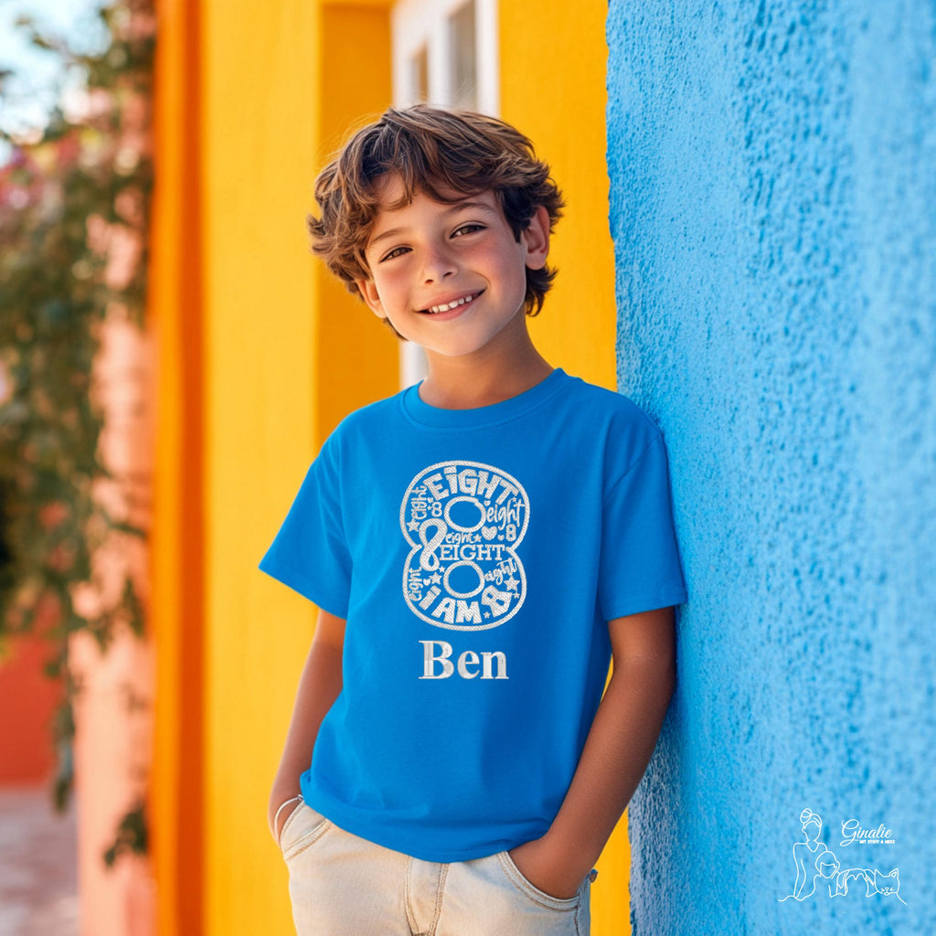 Kinder T-Shirt GEB04 • Geburtstagszahl & Namen