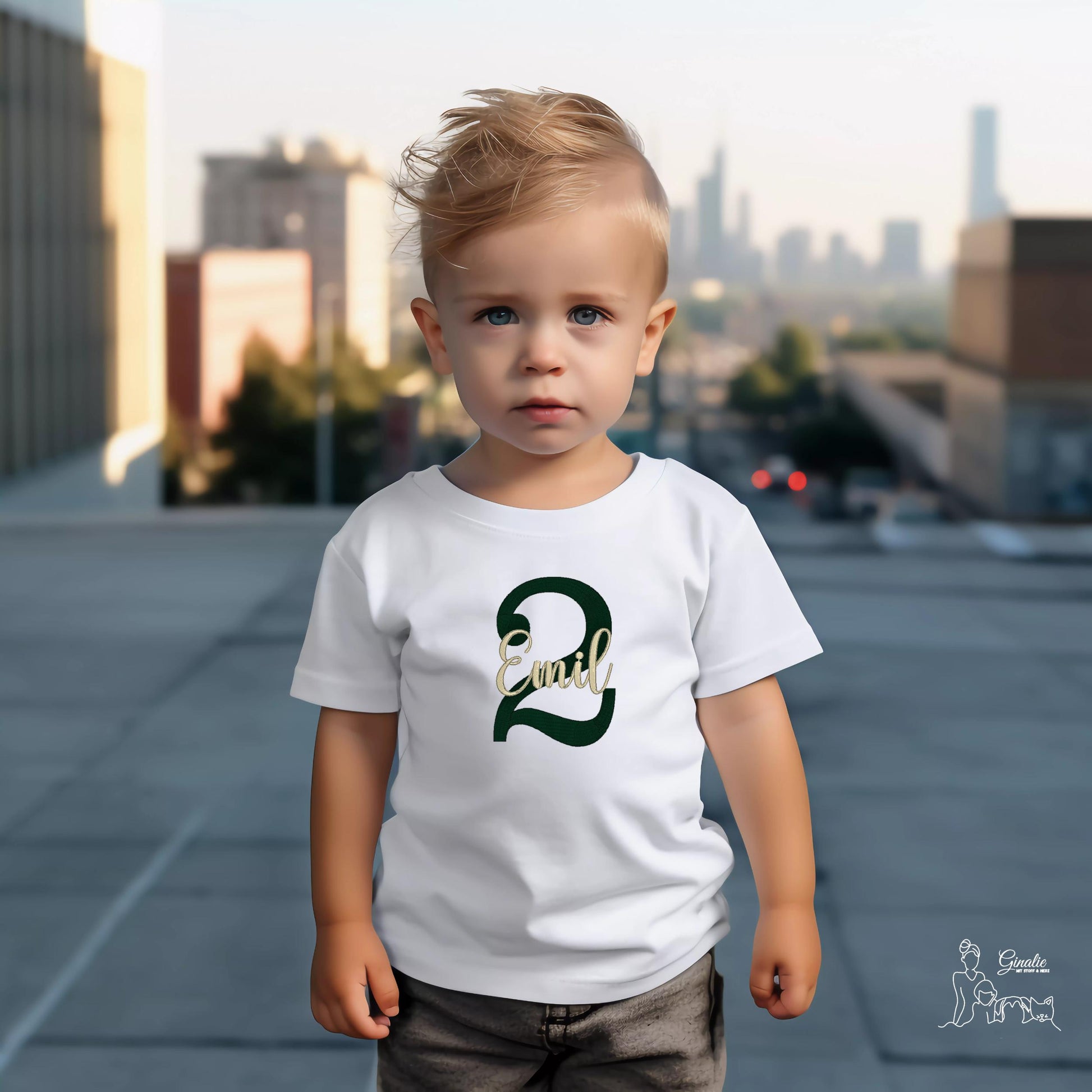 Personalisiertes Kinder T-Shirt GEB02 • Geburtstag • Zahl & Name