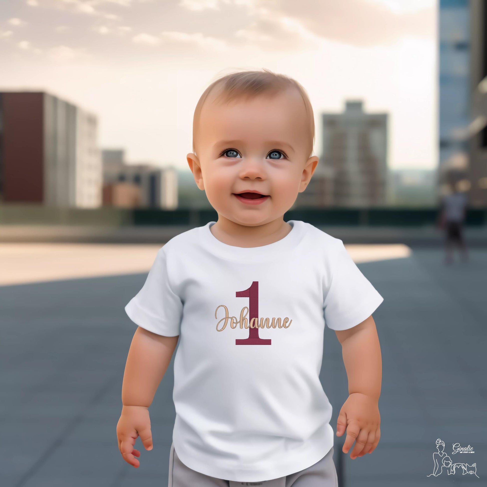 Personalisiertes Kinder T-Shirt GEB02 • Geburtstag • Zahl & Name