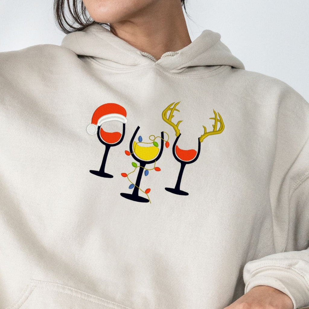 Weihnachts-Hoodie • Weingläser-Motiv (Unisex)