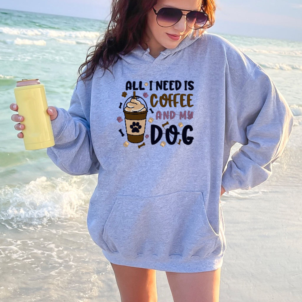 Hoodie • All I need is coffee and my Cat/Dog (Unisex, gestickt)