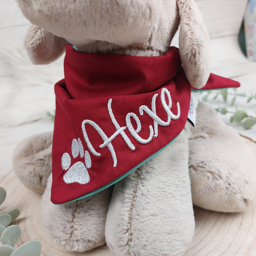 Hundehalstuch mit Name & Pfote • Wendehalstuch